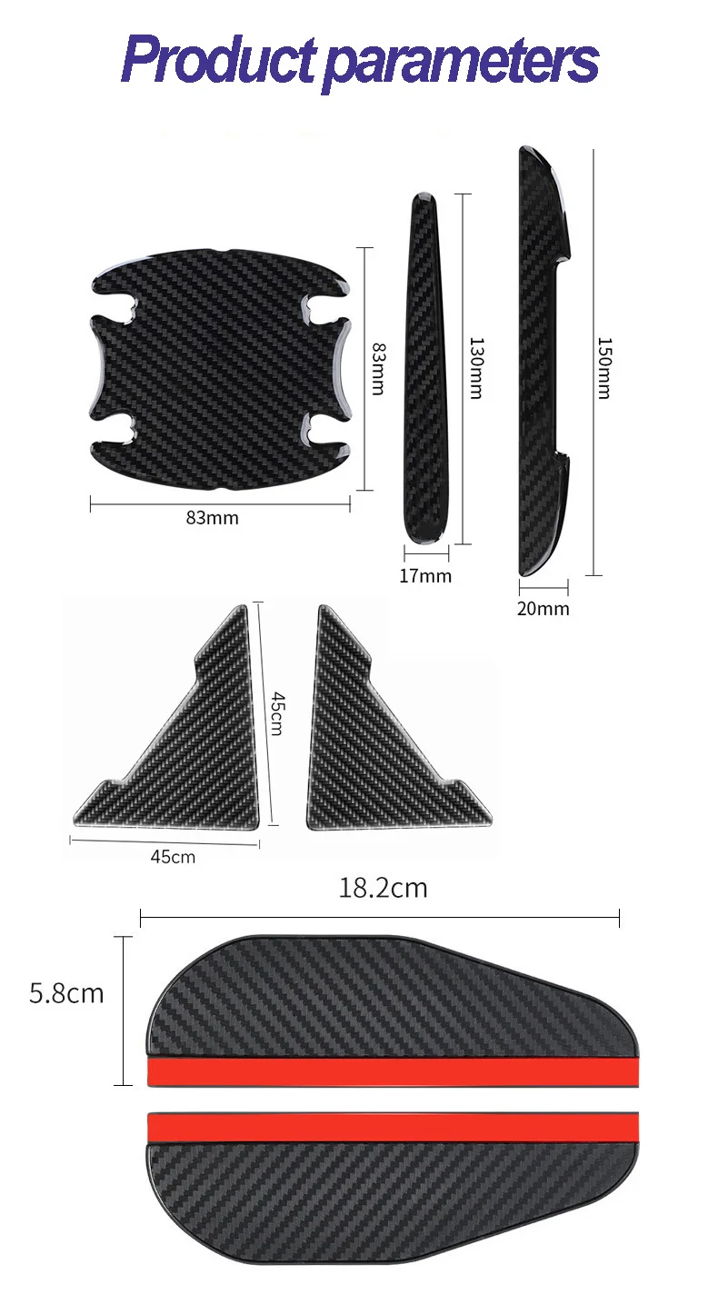 16 stücke Carbon Faser Auto Aufkleber Anti Scratch Auto Türgriff Schutz Autos Griff Schutz Styling Außen Accessori – Detail 8
