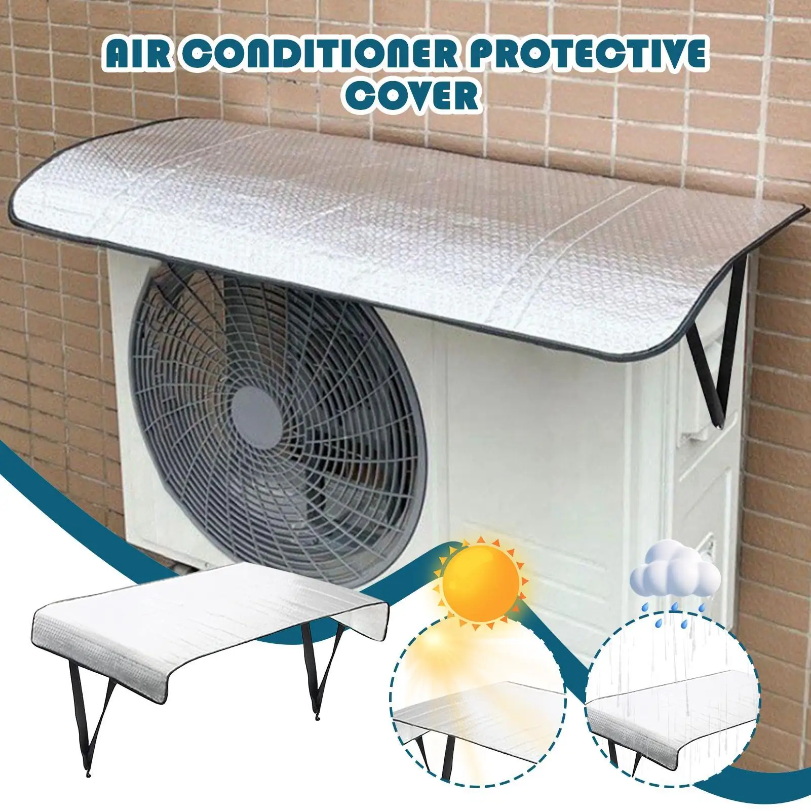 Outdoor Air Conditioner Cover Waterproof Air Conditioner Guard Waterproof AC Condenser Compressor Sun Shade for Winter Weather