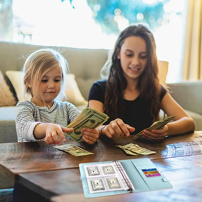 Папка для сбережений, бюджетная папка с наличными конвертами, 52 из искусственной кожи конверты, водонепроницаемая книга для экономии денег