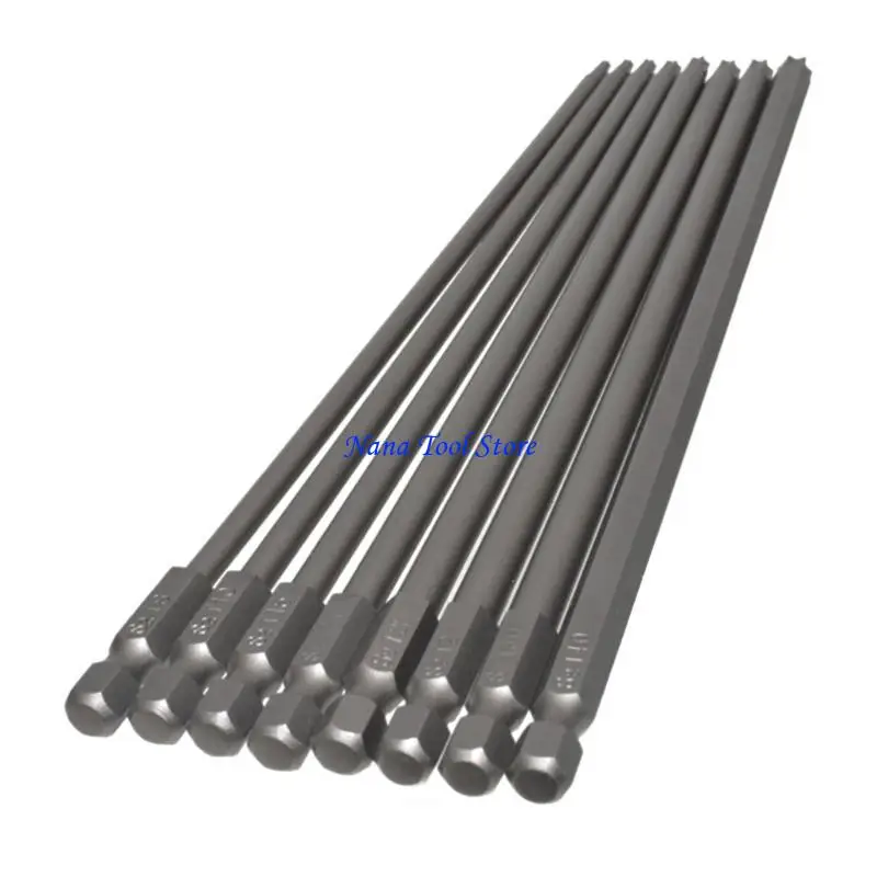 31GJ Professional 8 Size Screwdriver Set Hardened Steel for Precise Work T8, T10T15 T20, T25, T27, T30, T40 200mm/7.9''