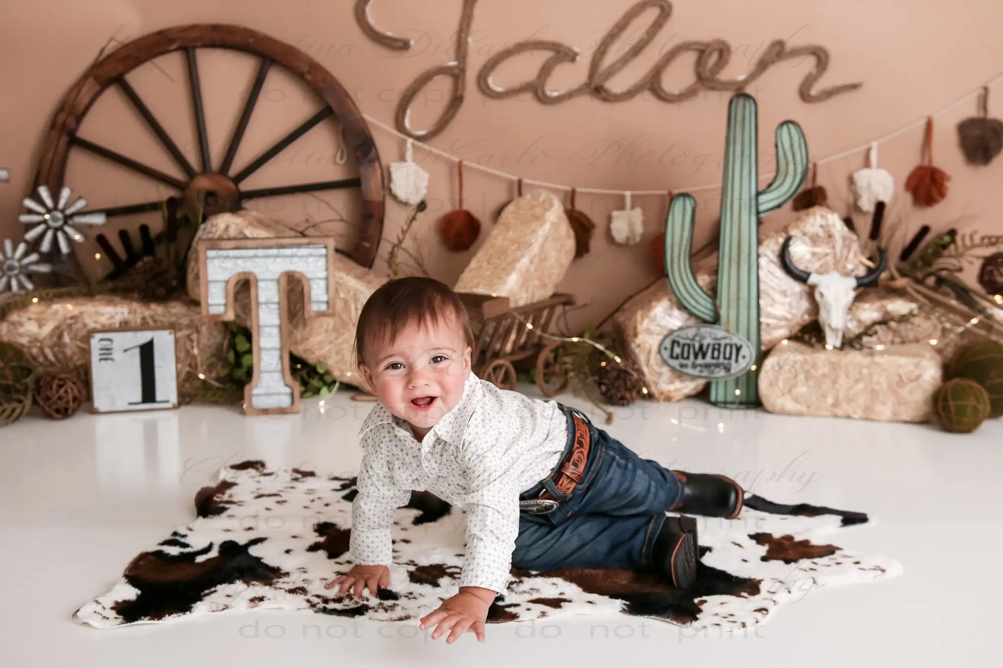 Cowboy Advance Backdrops Kids Baby Birthday Cake Smash Photocall Child Adult Photography Backgrounds