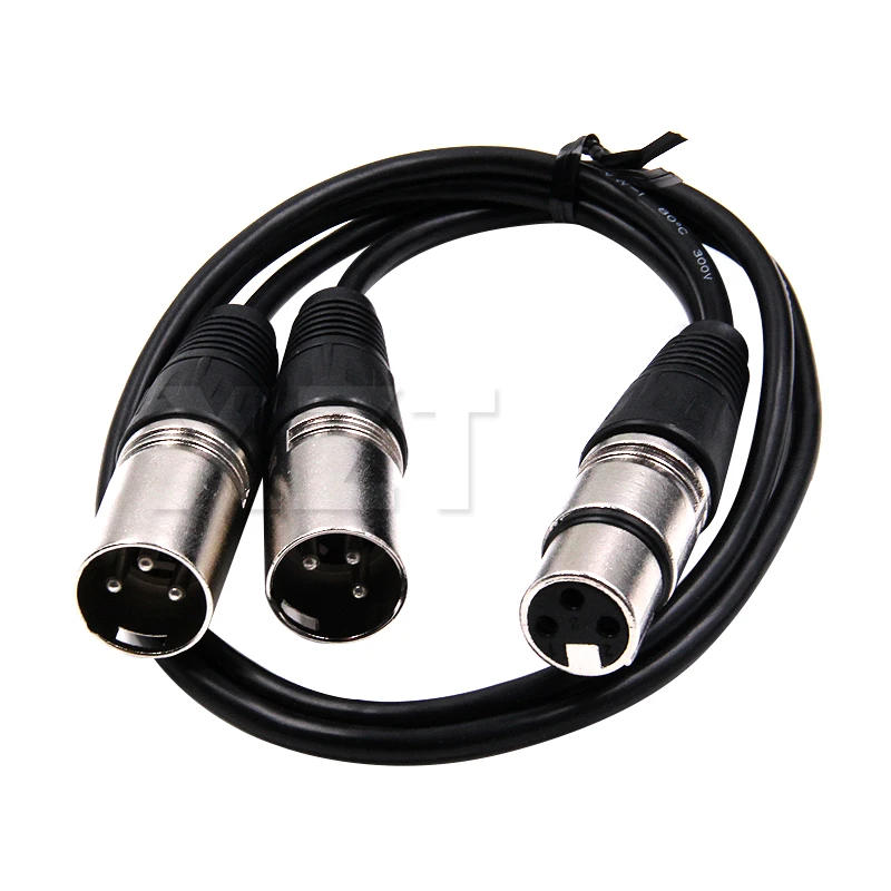 50cm XLR Female Double Male Audio Line XLR CANNON Female Two Male 3 PIN Audio Cable XLR Y-Split Male 3P Cannon Spliter Converter