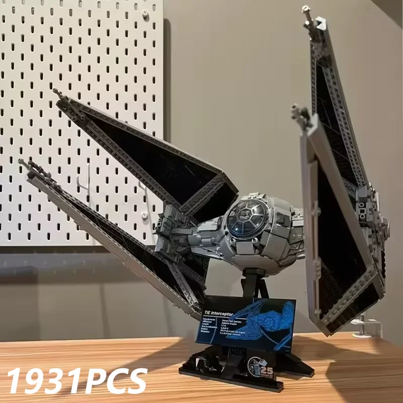 New Spaceship 1931PCS TIE Interceptors MOC Building Blocks Modified from Imperial Fighters Models DIY Assembly Bricks Toys Gifts