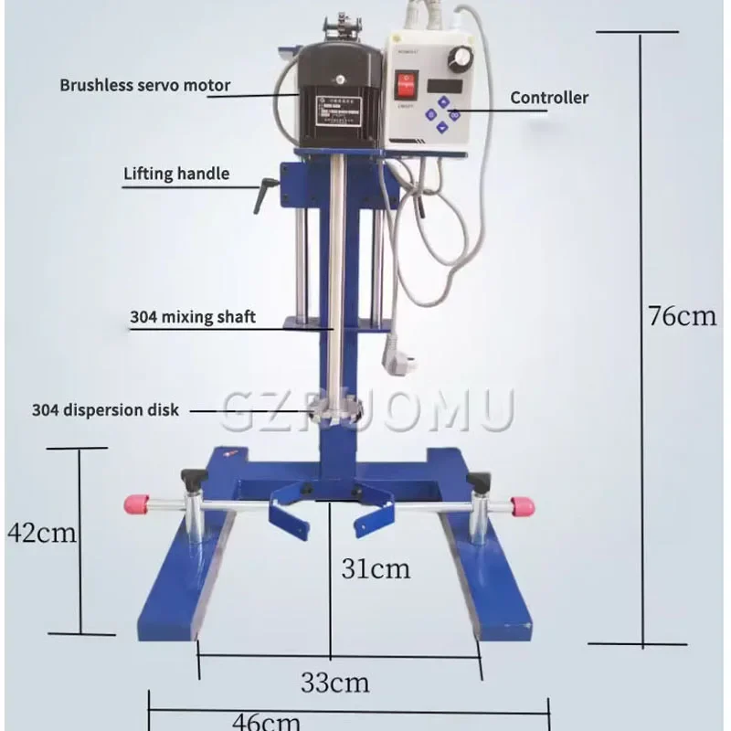 1-8KG Dispersion Machine 220V 50Hz Automatic Paint Mixing Machine 0~6000 R/Min High Speed Dispersion Machine For Paint