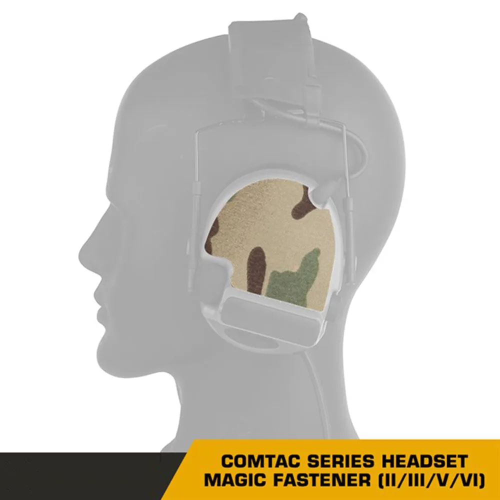 Tactical Headset Sticker Camouflage/Cable Storage 2-in-1 Magic Patch for ComTac Series(ⅡⅢⅤⅥ) Shooting Noise Canceling Headphone