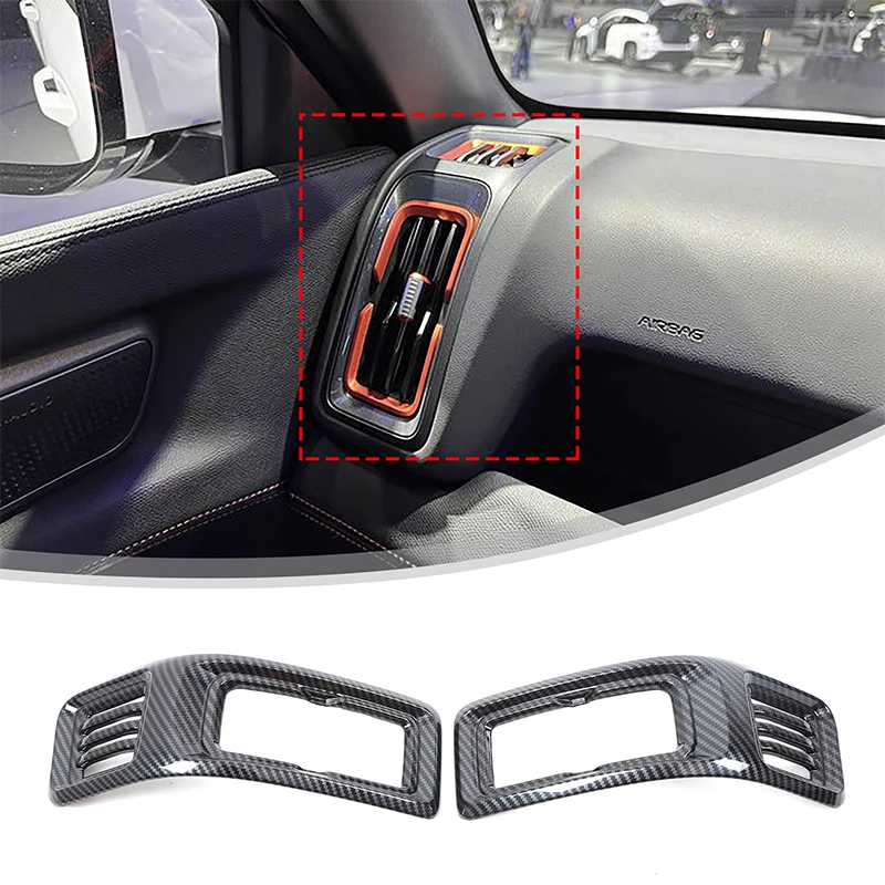 Car Front Side AC Vent Frame Trim Sticker Air Conditioning Outlet Frame Trim Cover Car Accessories For BYD SHARK 6 DMO 2024-2026