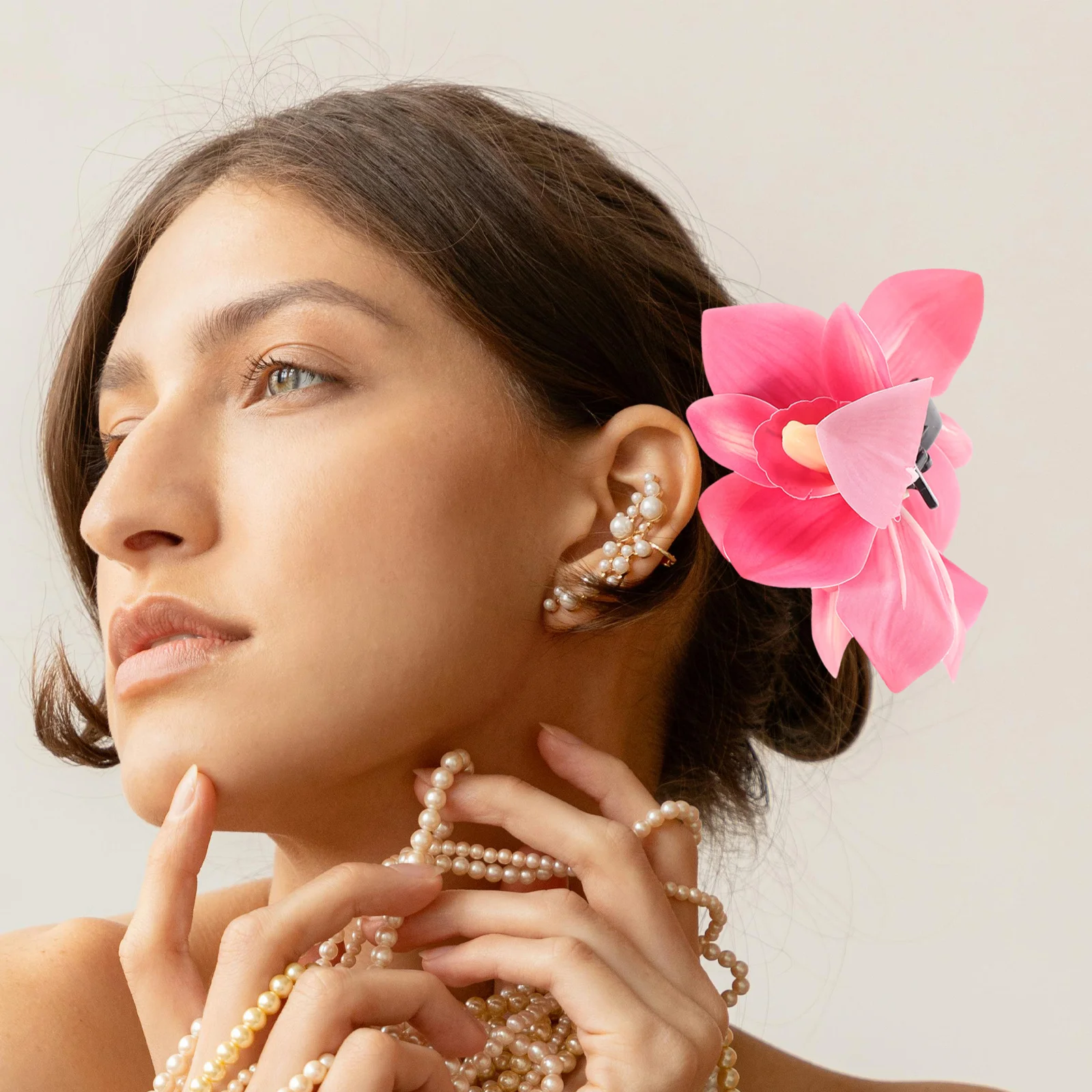 

2 шт., заколки для волос с цветком гавайской орхидеи, женские заколки для волос, пляжные аксессуары для волос, заколки с искусственными цветами для отпуска