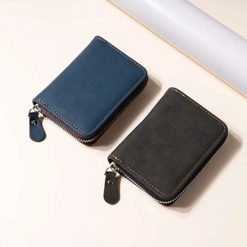TK popular anti-theft card swiping bag, PU leather wallet, coin purse, men's and women's multi slot zipper bag