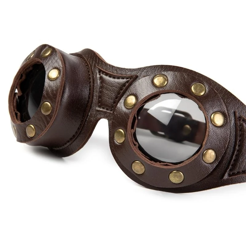 Adjustable Steampunk Goggles Halloween Cosplay Men Decorative Glasses for Riding