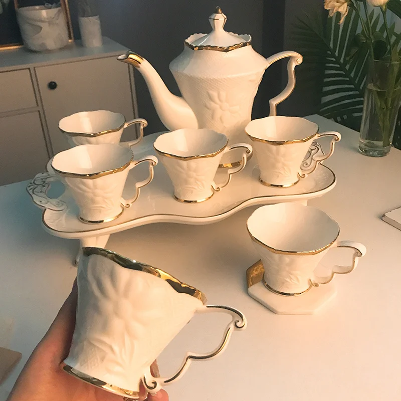 European bone China coffee cup set Home ceramic living room English afternoon tea   pot  wedding gift