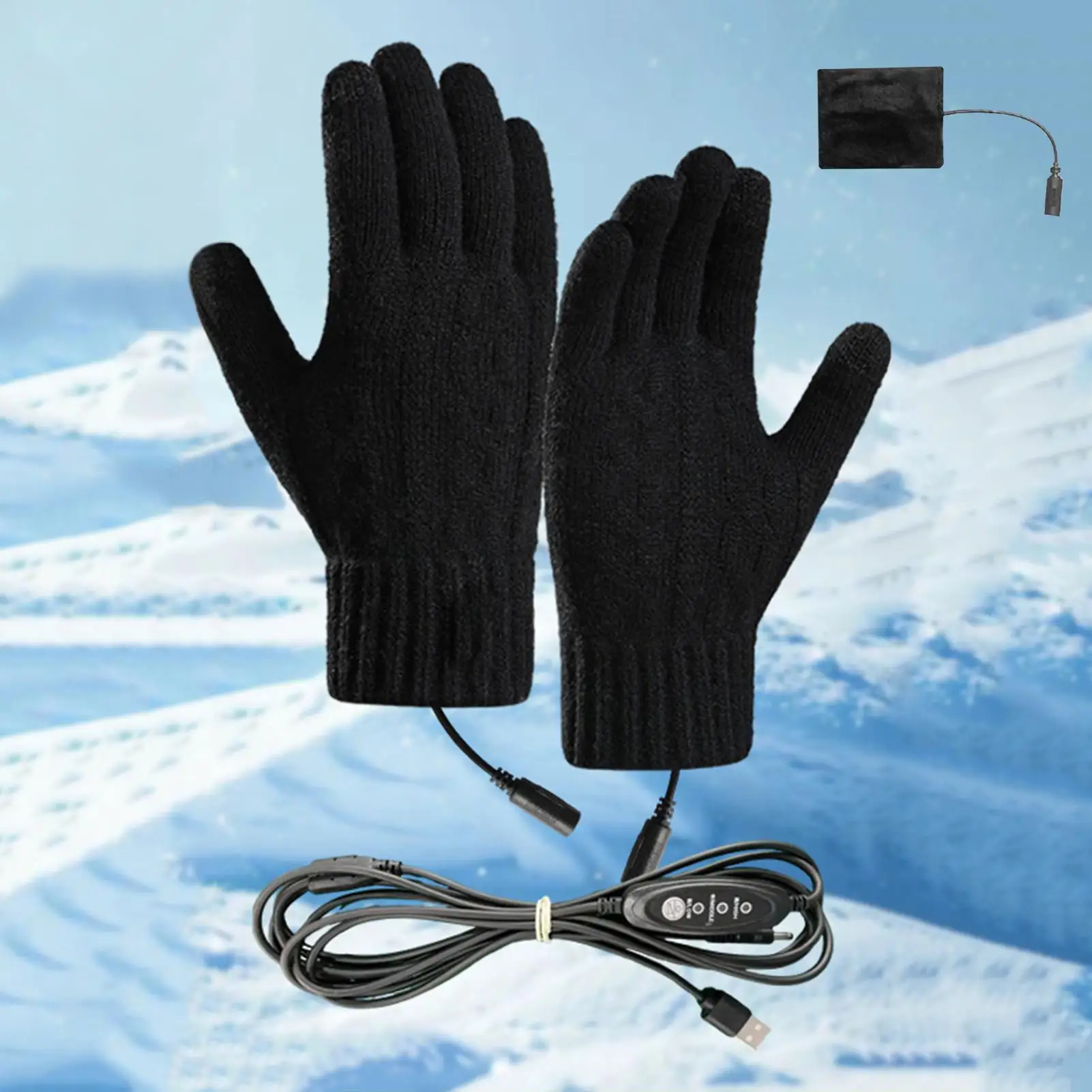 Heating Gloves USB Charging Touchscreen Knitting Mittens Cold-resistant Heat Gloves For Cycling Winter Ski Snow Bike Riding