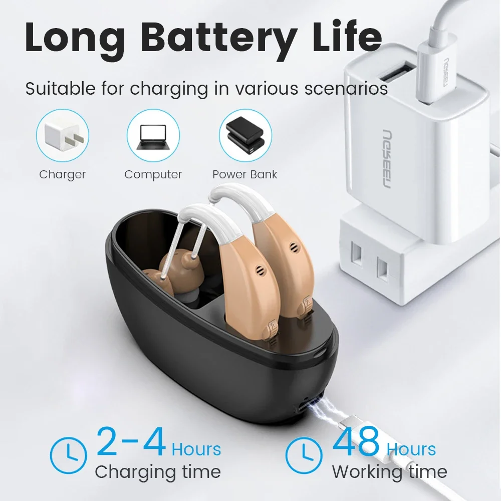 Portable Rechargeable Hearing Aid Sound Amplifier Magnetic Rechargeable Elderly Ear Hearing Aid For The Deaf