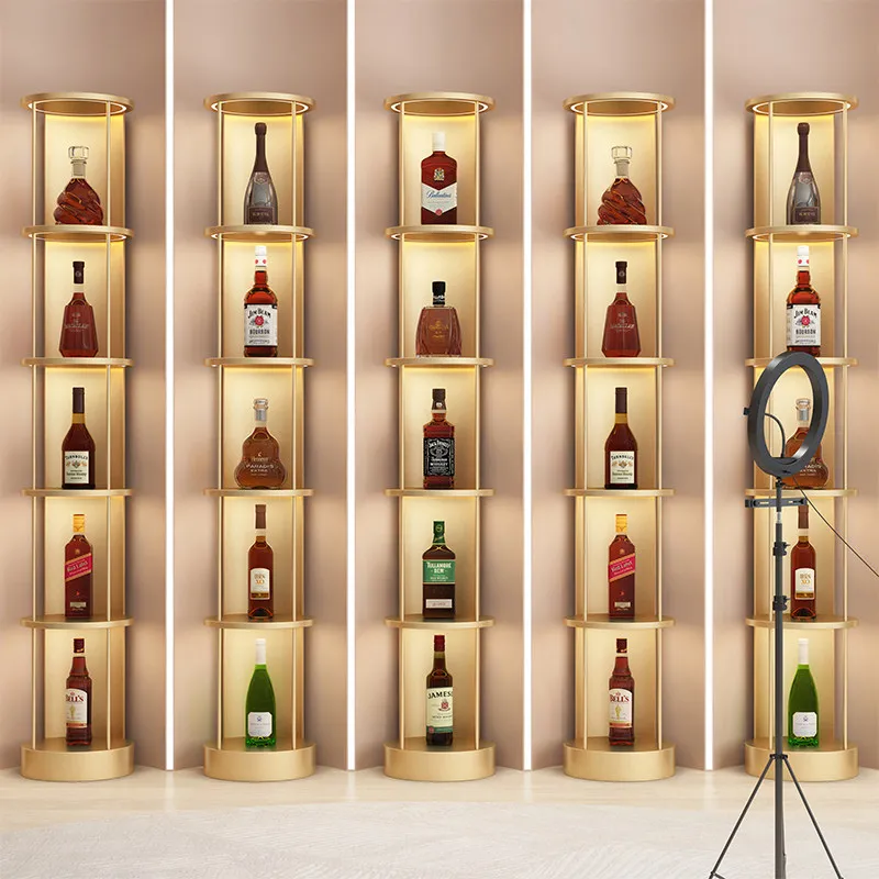 Creative live stream wine rack display cabinet decorative sample display rack winery bar wine display cabinet rack
