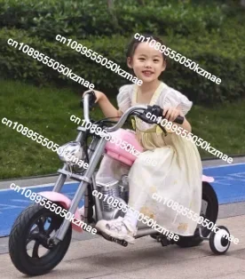 Retro Children's Electric Vehicle, 2‑in‑1 Electric Car & Motorcycle Ride‑On Toy