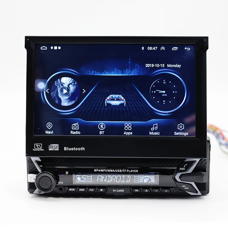 Stock Available 1din Big Retractable Screen Android GPS Auto Car Player Touch Screen Car Dvd Player - view 6