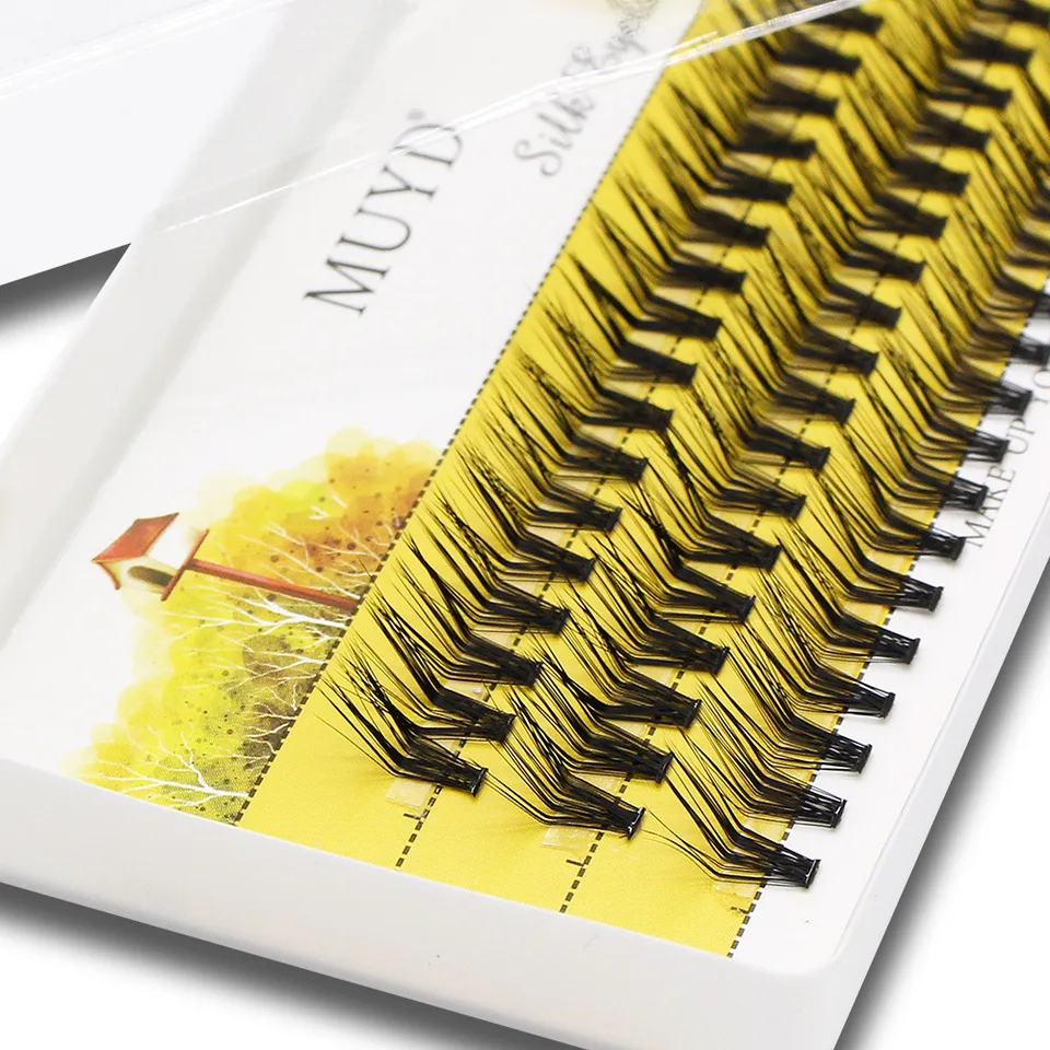 MUYD pestañas postizas de visón con curva M, 60 racimos, bandeja de pestañas curva L para maquillaje, extensiones individuales 30D hechas a mano 5