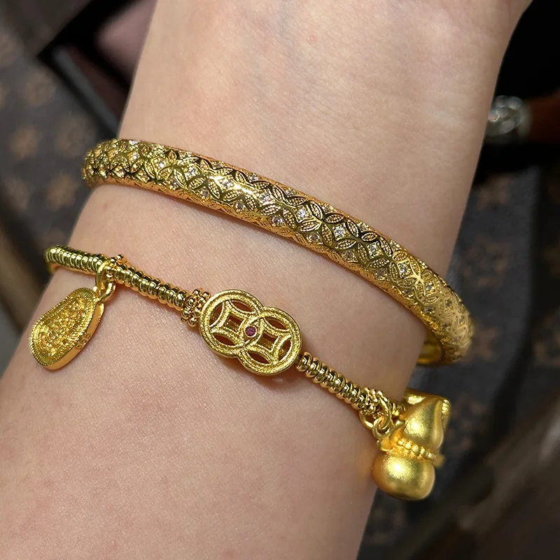 المرأة شاجين القرع النحاس عملة سوار 2025