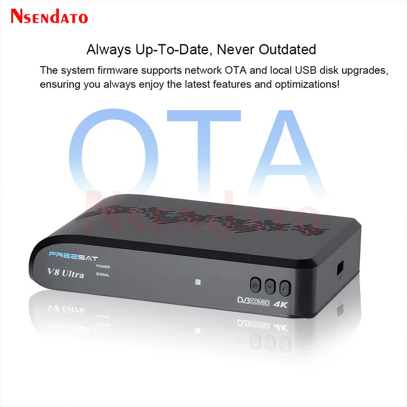 FREESAT V8 Ultra 4K UHD DVB-S2X/S2/S/T2/T/C Приемник спутникового телевидения PAL/NTSC ТВ-декодер Поддержка H.265 1000M Wi-Fi LAN USB-ключ