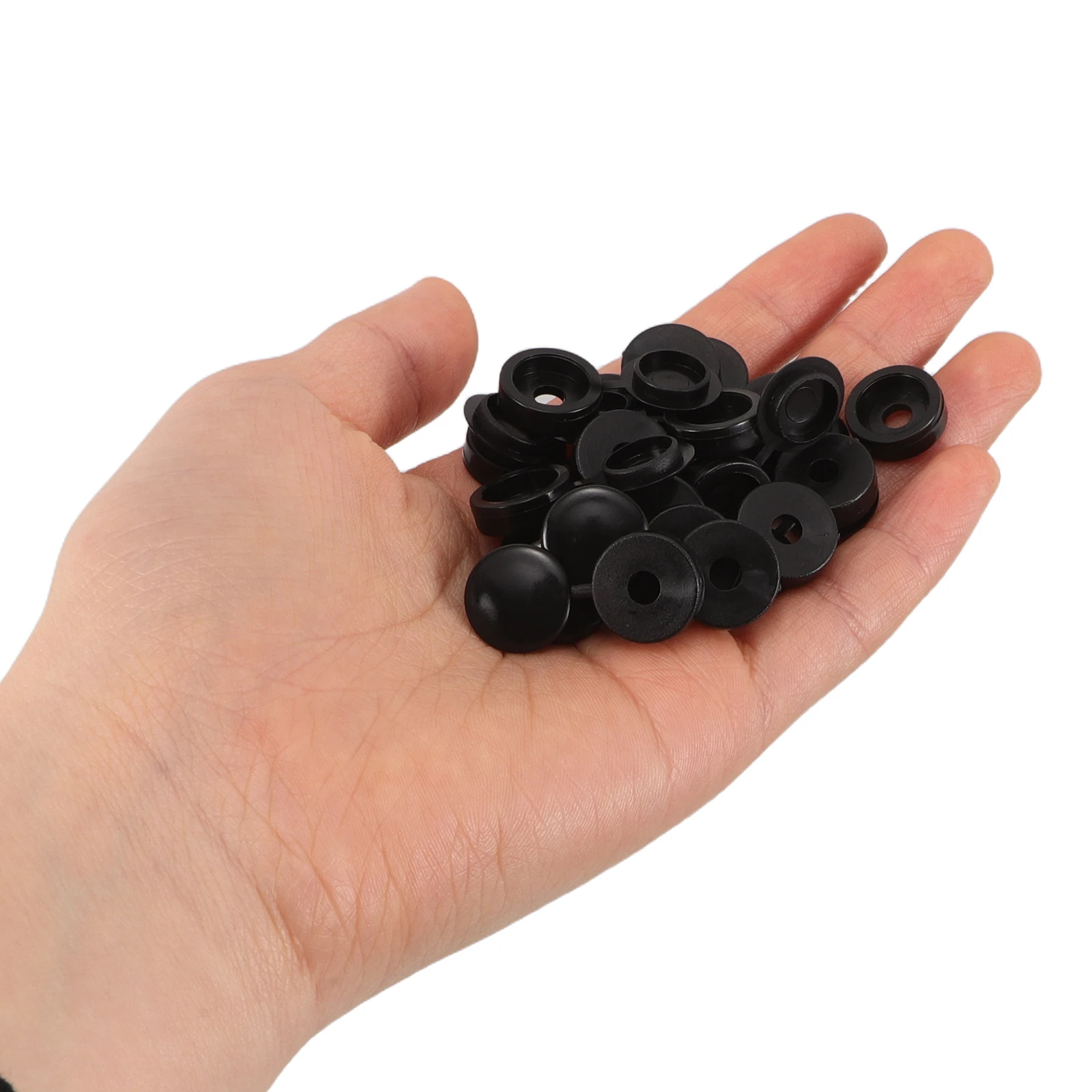 

100Pcs Decorative Hinged Plastic Screw Caps Foldable Snap Washer Screw Head Covers Protective Caps for Cars Flip Top Covers