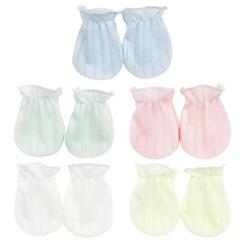 

U13F 1 Pair Infant Scratch Prevention Gloves Lightweight and Stretchy Cotton Mittens