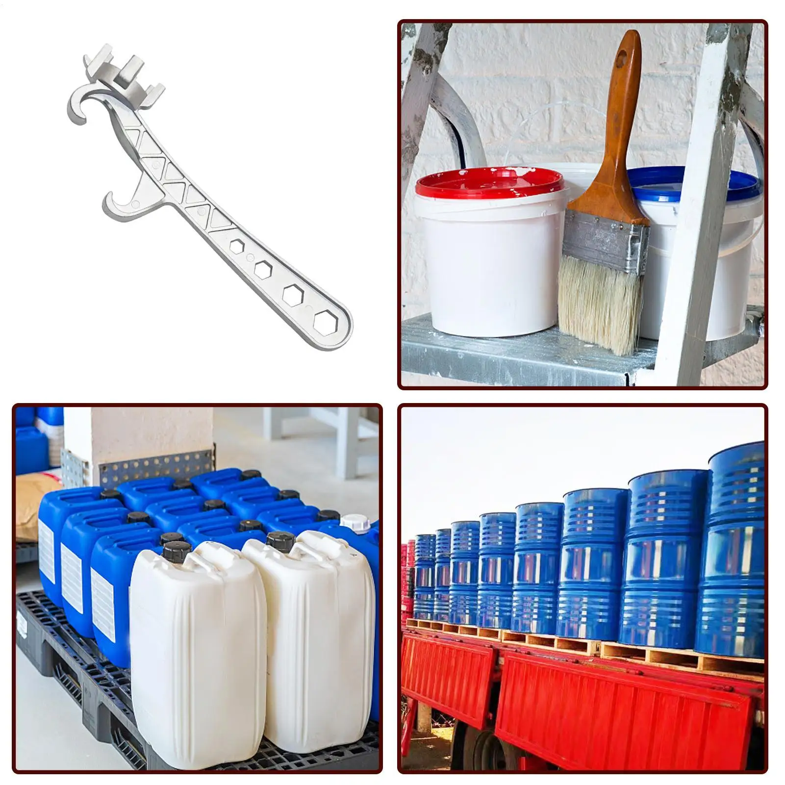 Drum Wrench Multi-functional Aluminum Heavy Duty Remover Paint Bucket Opener Wrench For Paint Oil Water Pickle Cattle Drums