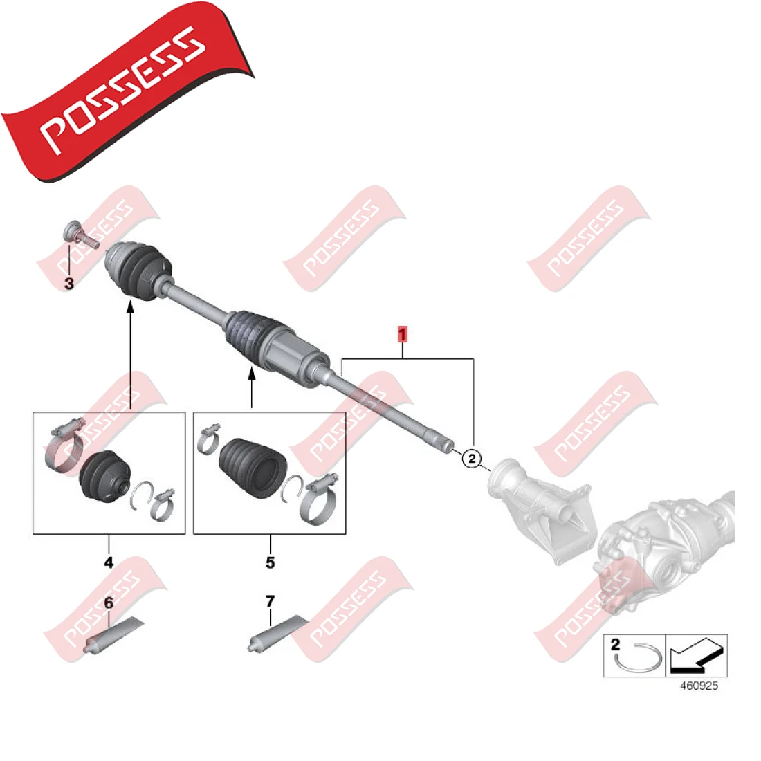 Front Axle Drive Shaft Assembly With Constant Velocity Universal Joint For BMW 5 Series G30 G31 G38 xDrive 2017-2023 31609884747