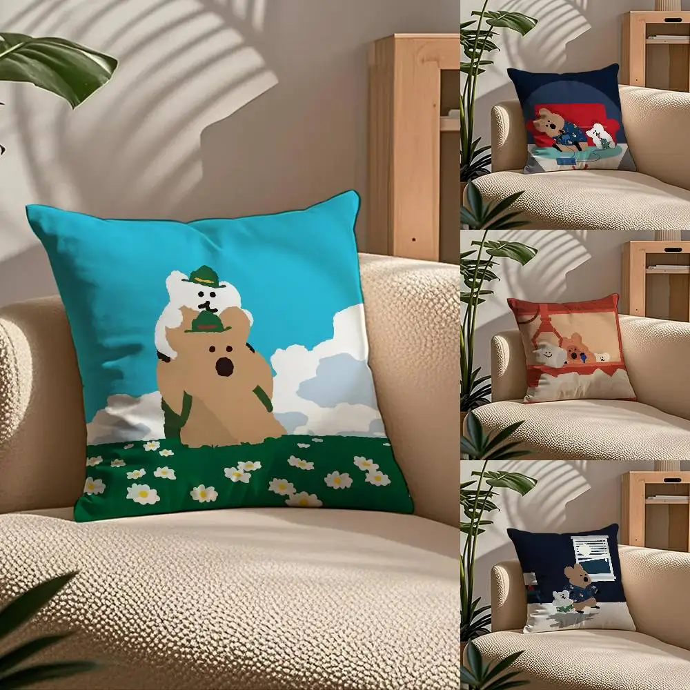

Korean S-S-Stationery D-D-Dinotaeng Pillow Case Comfort Sofa Bed Silky Elegant Invisible Zipper Custom Decorative Cushion Cover