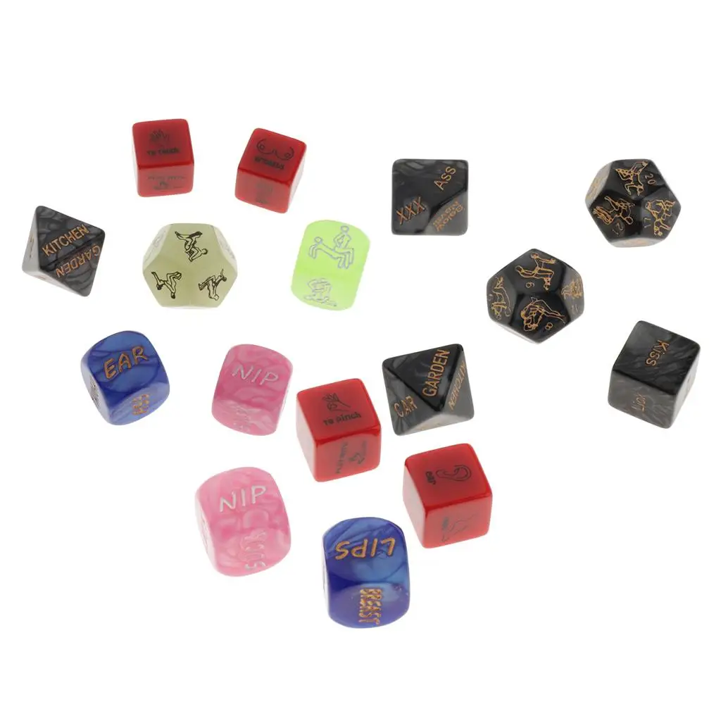 15Pcs Fun Multi-sided Adult Couples Position Dices Bedroom Games