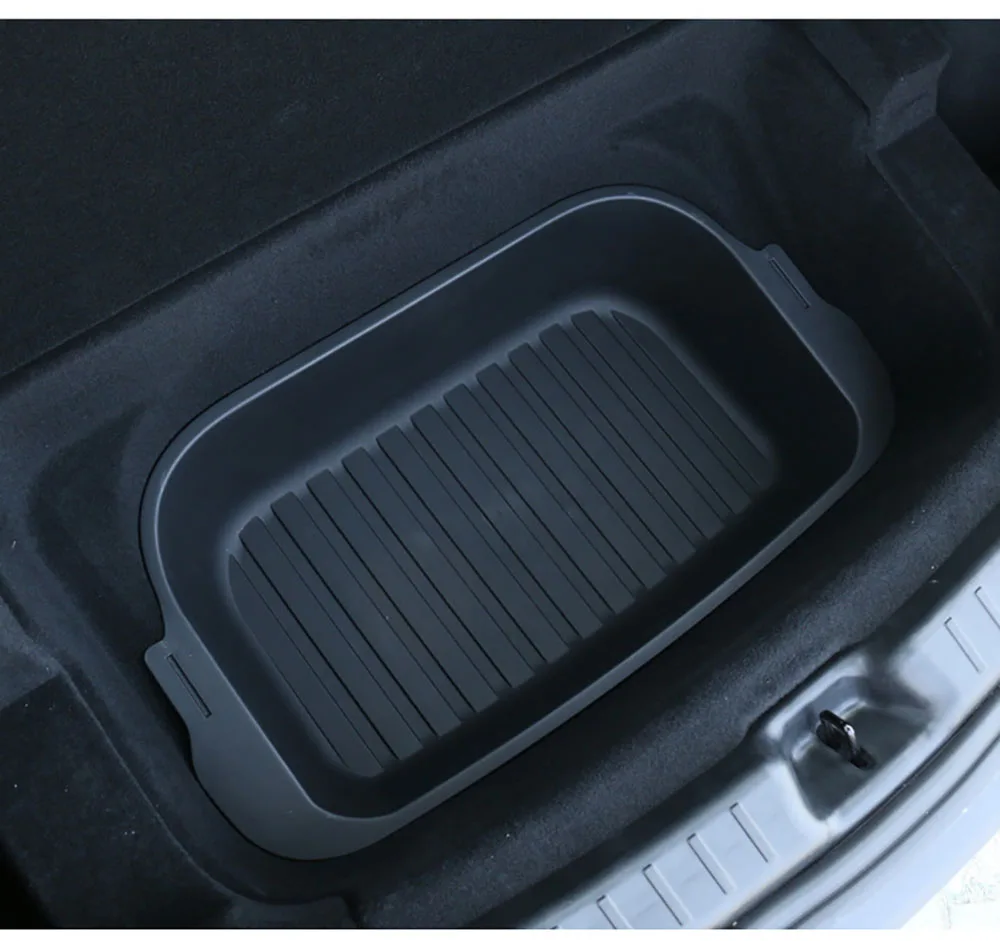 Front Rear Trunk Storage Box for Tesla Model Y Juniper 2025 2026 Double-Deck Luggage Frunk Organizer Box Dustproof Cargo Tray
