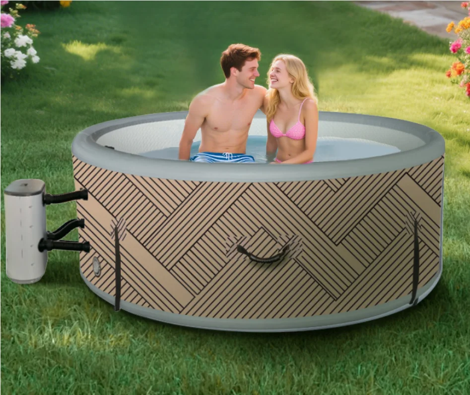 InflatableTub, with 6-person Capacity, Foldable Spa, with DWF Eco-friendly Material, Customizable Outdoor  Bathtub