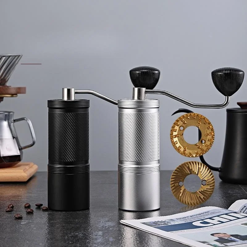 

Manual Coffee Grinders Urn Stainless Steel Deflector Slim Operate Beginners Functional Gifts Precision Grinding Classical Style