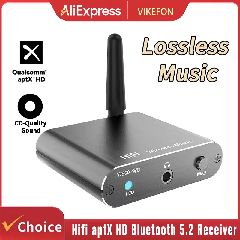 Audio Converter Adapter AptX-HD Wireless Adapter with 3.5mm Aux Toslink/Coaxial Output Bluetooth-compatible for Computer TV Car