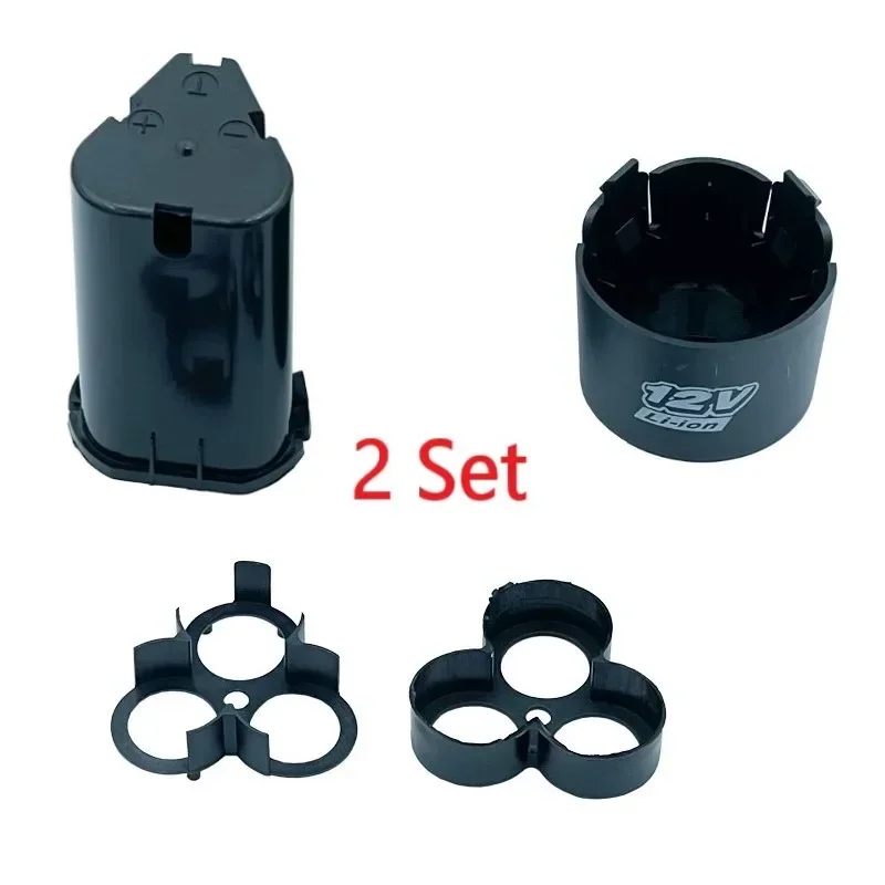 

2 Set 12V Electrical 3S Li-ion Battery Case Black Plastic Shell Protection Board For Hand Lithium Drill Power Tool Accessories