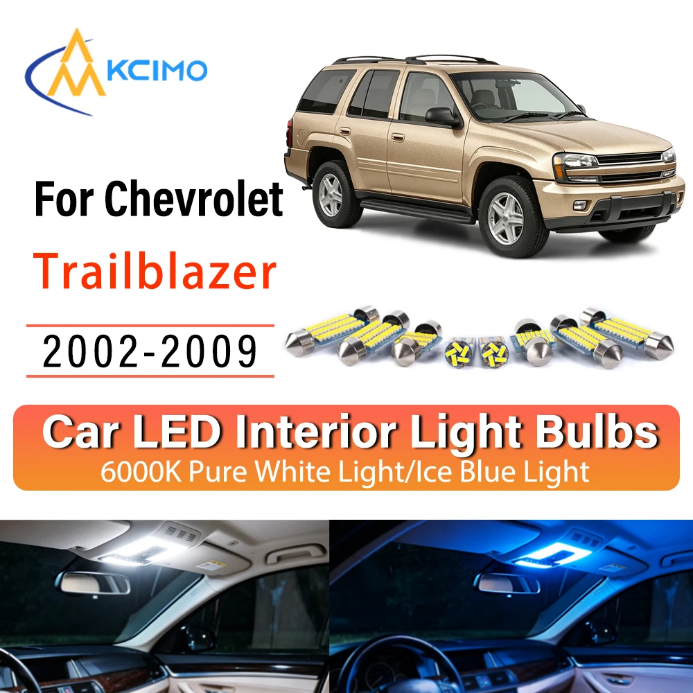 Premium Easy Install LED Interior Lights For Chevrolet Trailblazer 2002-2009, Atmosphere Lights Kit, Blue Light,White Light