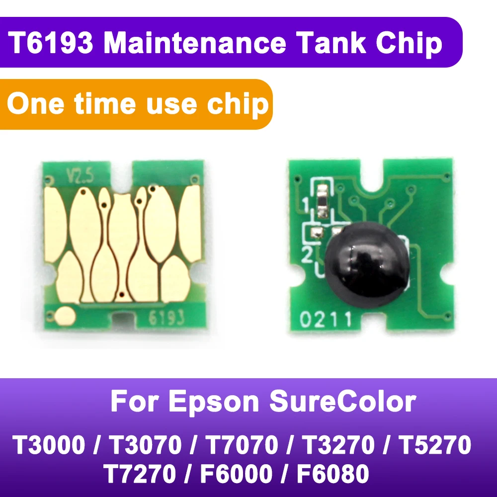 5 or 10PCS T6193 T619300 Maintenance Tank Chips For Epson T3200 T5200 T7200 T3270 T5270 T7270 F6000 F6070 P10000 Waste Ink Tank