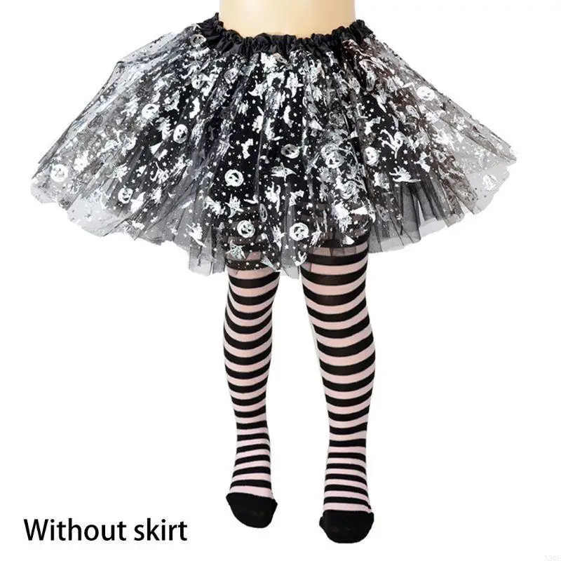 Dziewczyny dla dzieci Halloween pełna długość rajstopy pończochy kreskówki szkielet SpiderWeb w paski rajstopy cosplay cosplay