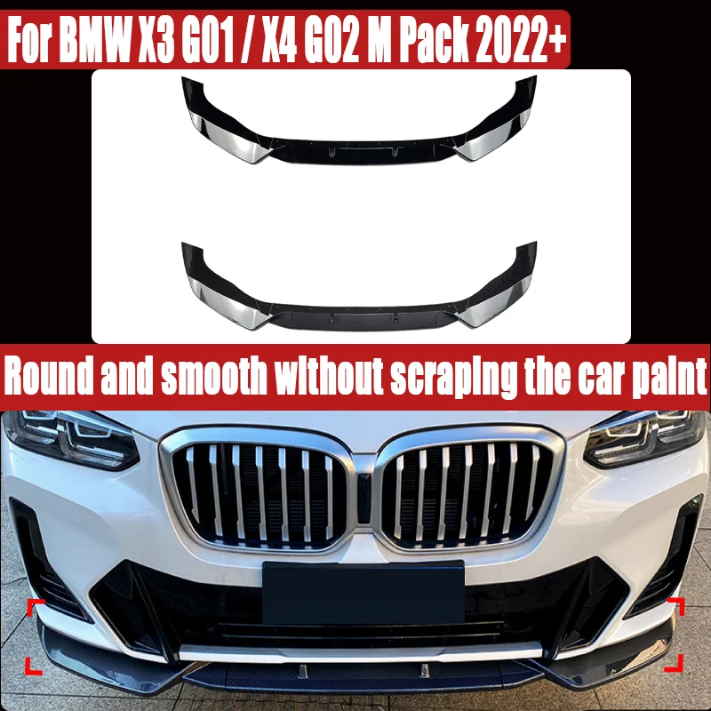 For BMW X3 G01 / X4 G02 M Pack 2022+, Front Lip / Chin Spoiler  Front Bumper Splitter, Sporty Upgrade, Direct Fit.