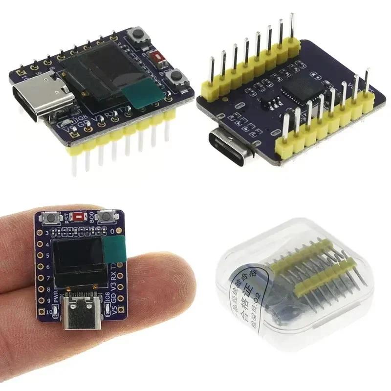 Плата разработки OLED ESP32-C3 с 0,42-дюймовым OLED-модулем, керамической антенной, Wi-Fi, Bluetooth, ESP32 Supermini, макетная плата