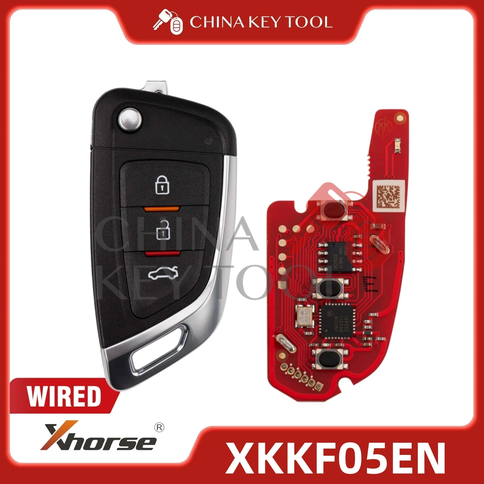 1PCS Xhorse VVDI Key Tool Wire Flip Remote Key 3 Buttons New BMW Type XKKF02EN Global Version