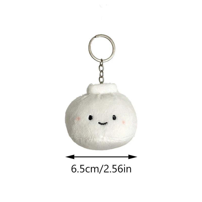 Chinese Food Plush Toy Keychain Cartoon Bun Soft Stuffed Doll Pendant Car Key Ring Backpack Bag Decor Kid Gift