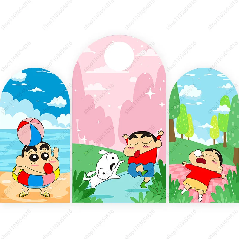 כיסוי רקע לצילום של קרייזון שין-צ'אן לימי הולדת של ילדים, קישוט למסיבת יומולדת על הקיר, רקע פוליאסטר לצילום