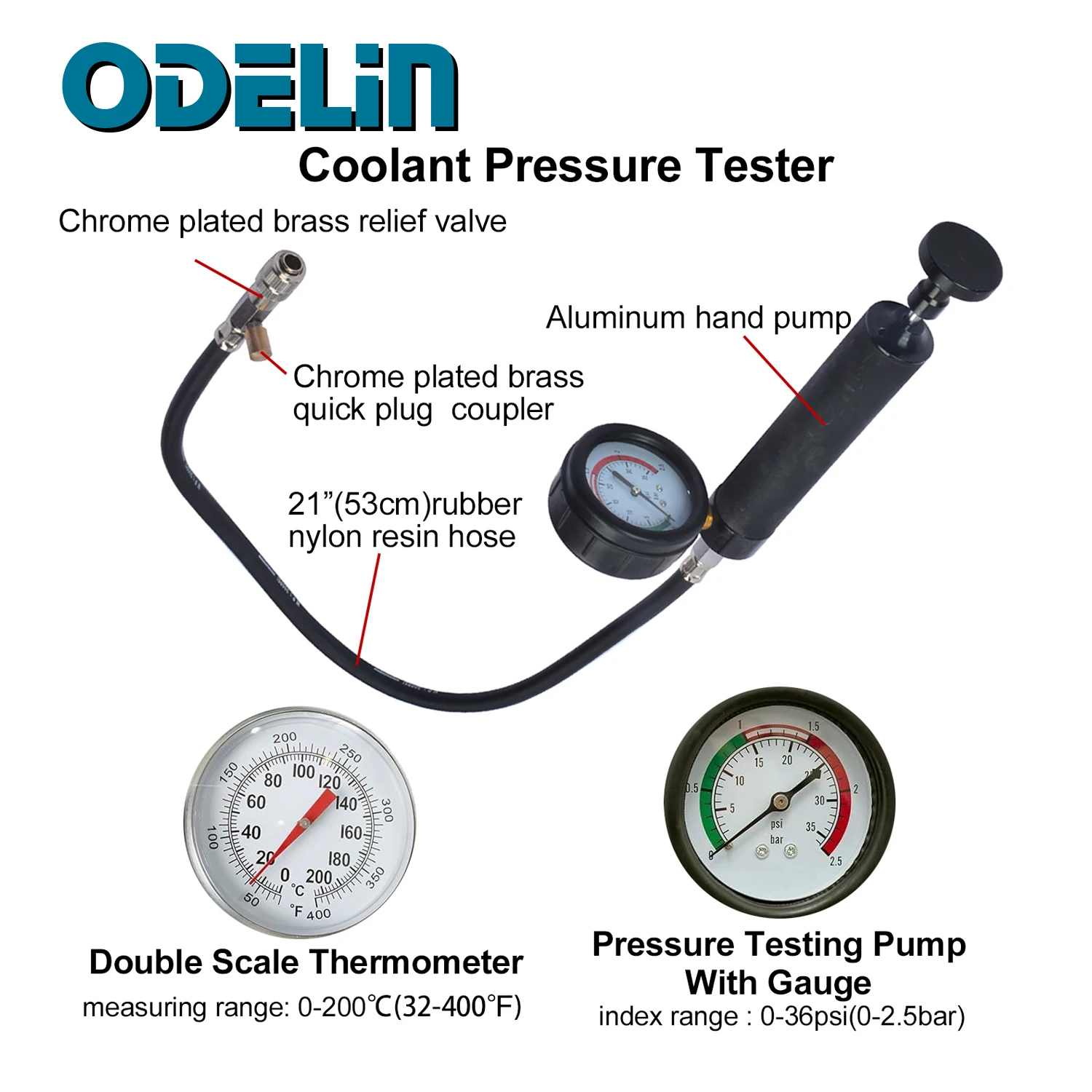 28/29Pc Universal Radiator Pressure Tester Vacuum Cooling System Tool Refill Set