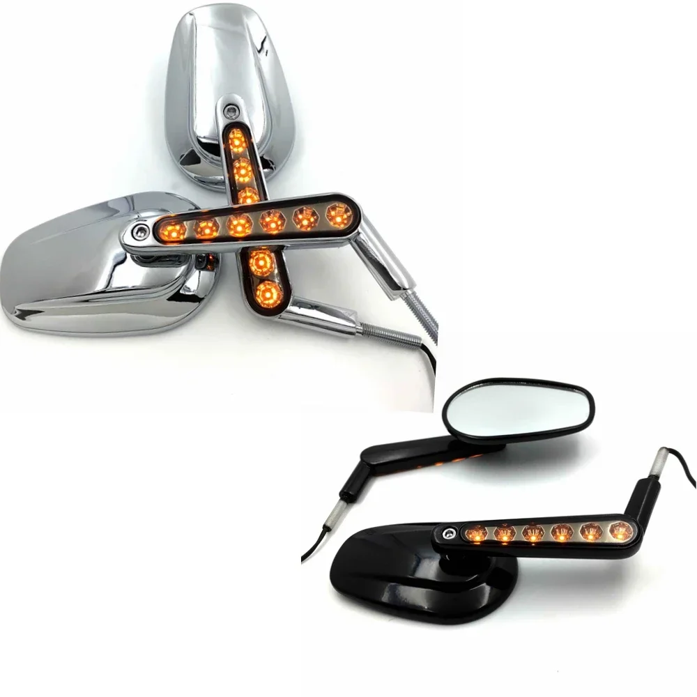 

Motorcycle Rear View Mirrors & LED Front Turn Signals For Harley Davidson VROD VRSCF 2009-2017 SOFTAIL XL Black / Chrome