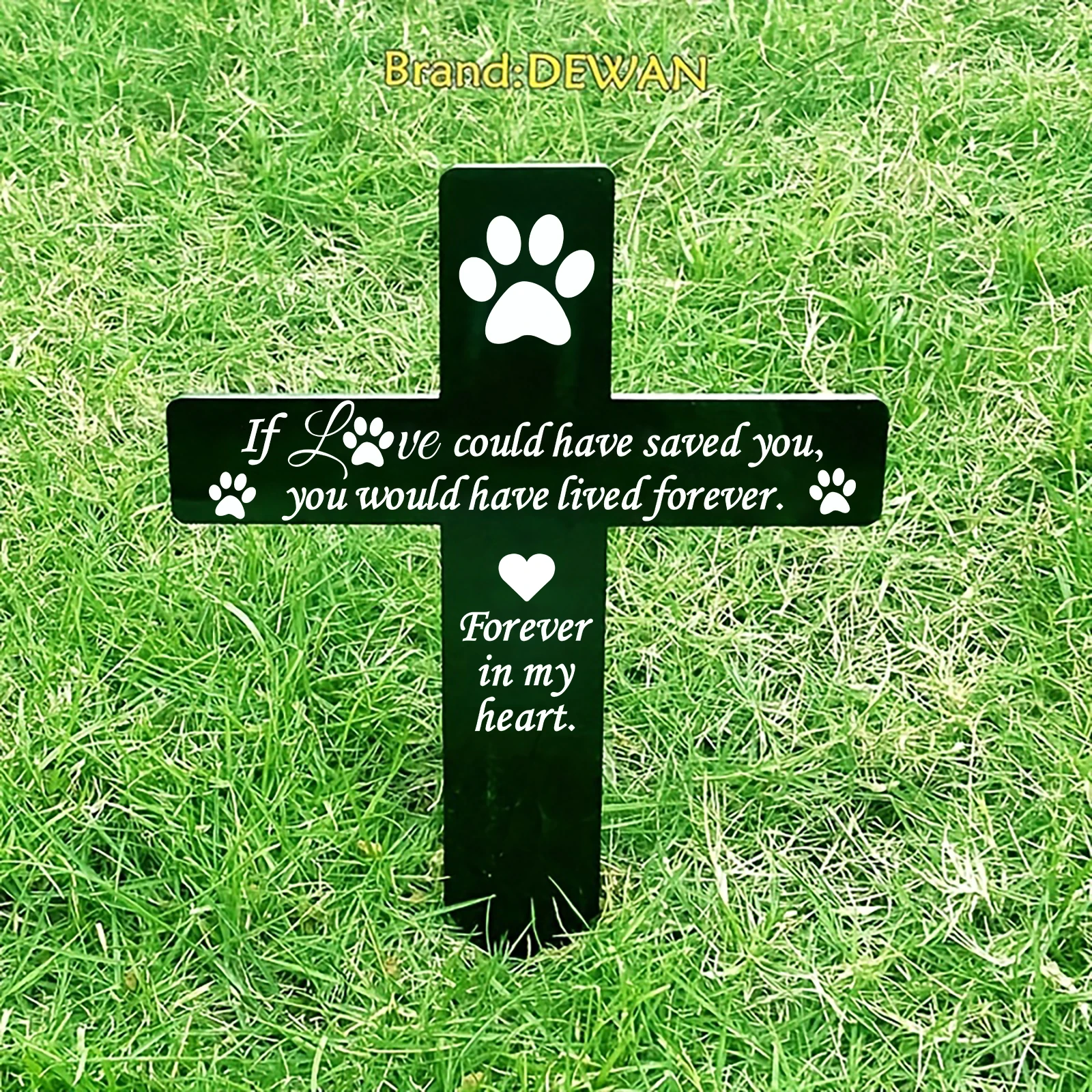 1 قطعة لوحة تذكارية للكلاب في الهواء الطلق ، ديكور حديقة تذكارية للكلاب الأليفة ، علامة قبر كلب أكريليك مقاومة للماء ، حصة حديقة التعاطف السوداء #1