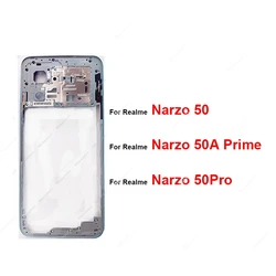 Voor Realme Narzo 50 50A Prime 50Pro 50 Pro 4G 5G Midden Frame Frame Achterkant Batterijdeur Midden Behuizing met Zijknop Deel