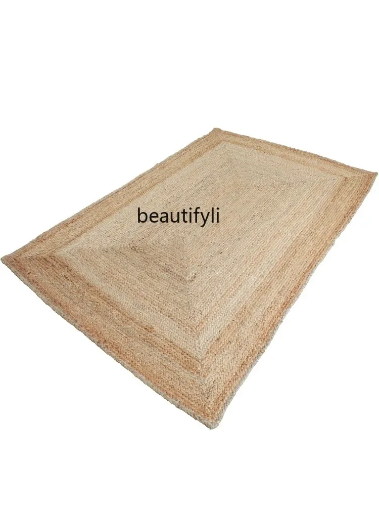 Carpet living room jute hand-woven natural environmentally friendly Nordic simple study coffee table mat