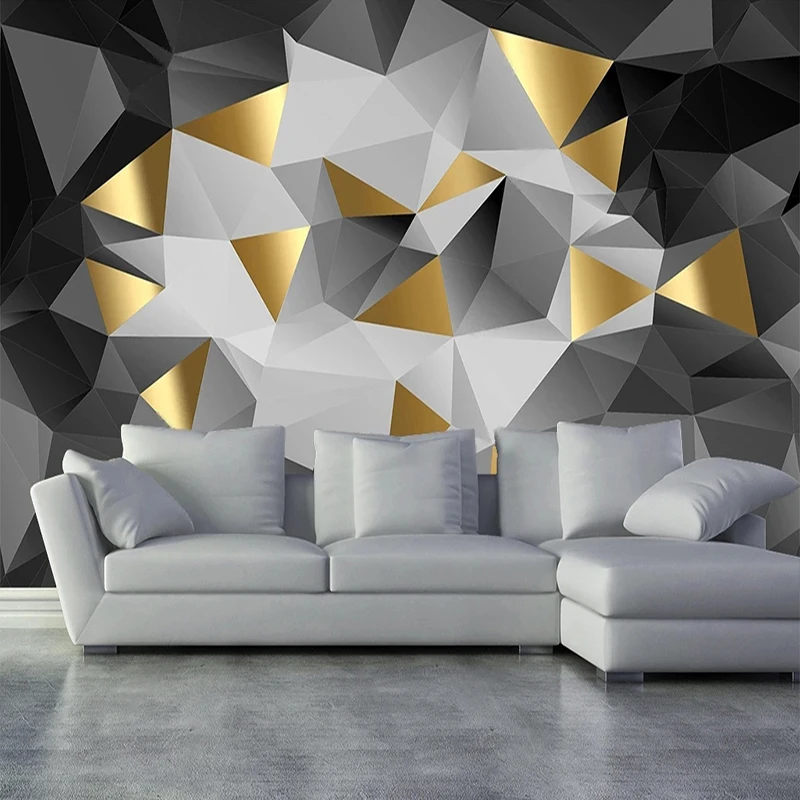 

Custom 3D Relief Wallpaper Solid Geometric Triangle Wall Mural For Living Room Sofa TV Background Wall Paper Home Decoration