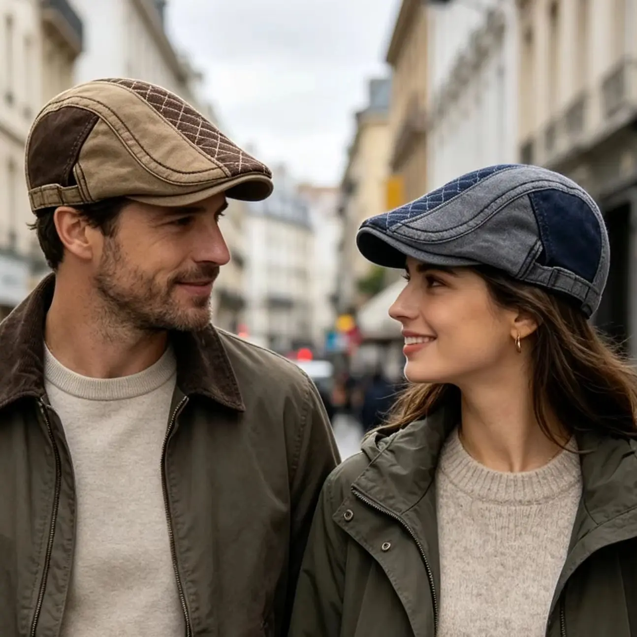 Unisex Vintage Beret Cotton Flat Cap Spring Autumn Adjustable Gatsby Newsboy Hat Fashionable Ivy Cabbie Hat for Men And Women