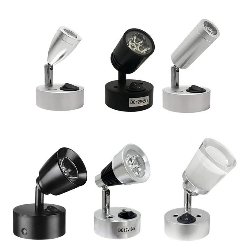 Cross Border 12V RV Wall Lamp LED Ship Yacht Work Spotlight Motor Home Lathe Head Ceiling Light 3W Ship Led Reading Lighting