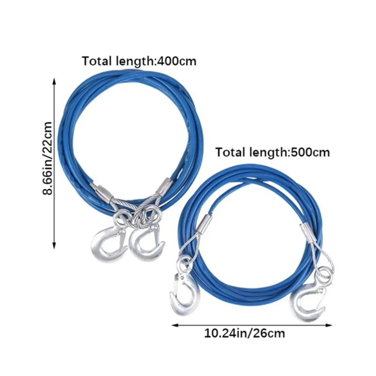 DT38 Car Tow Rope Auto Pull Roped Steel Wire Tow Ropd Traction Roping Trailer Pulls Rope with Hooks Car Emergency Tool A